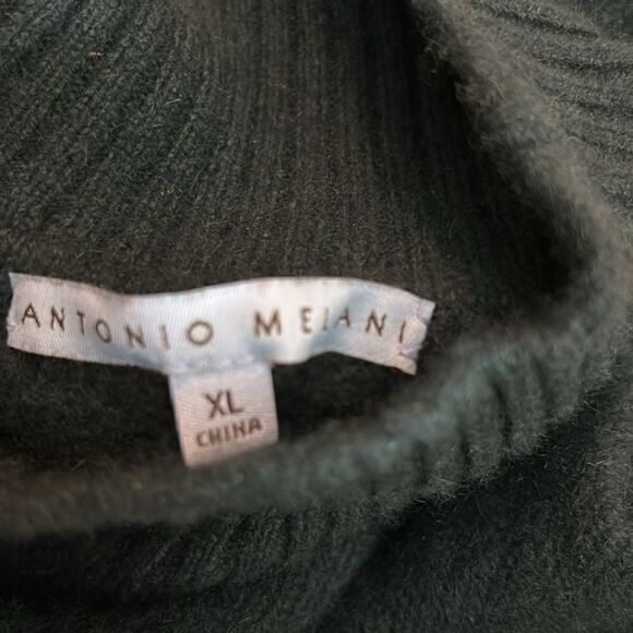 Women’s ANTONIO MELANI green sweater 100% cashmere mock neck size XL super soft - Picture 7 of 9
